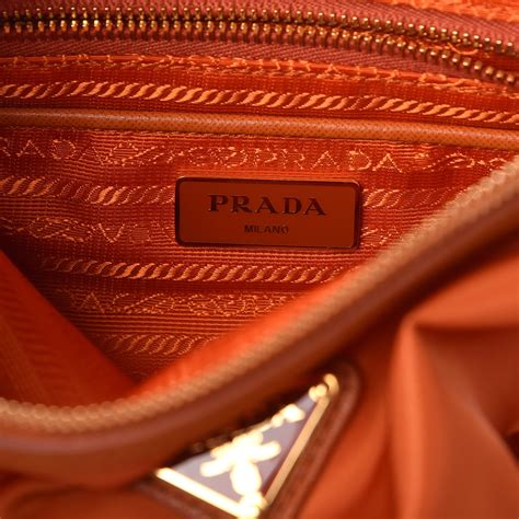 Prada tessuto saffiano papaya